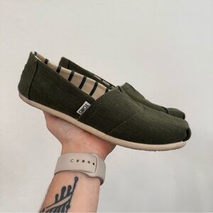 TOMS Olive Green Slip-On Shoes